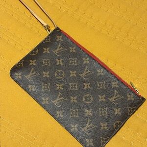 Louis Vuitton Brown Monogram Wristlet Clutch